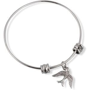 Swallow Charm Bracelet - Bird Flying Fancy Bangle